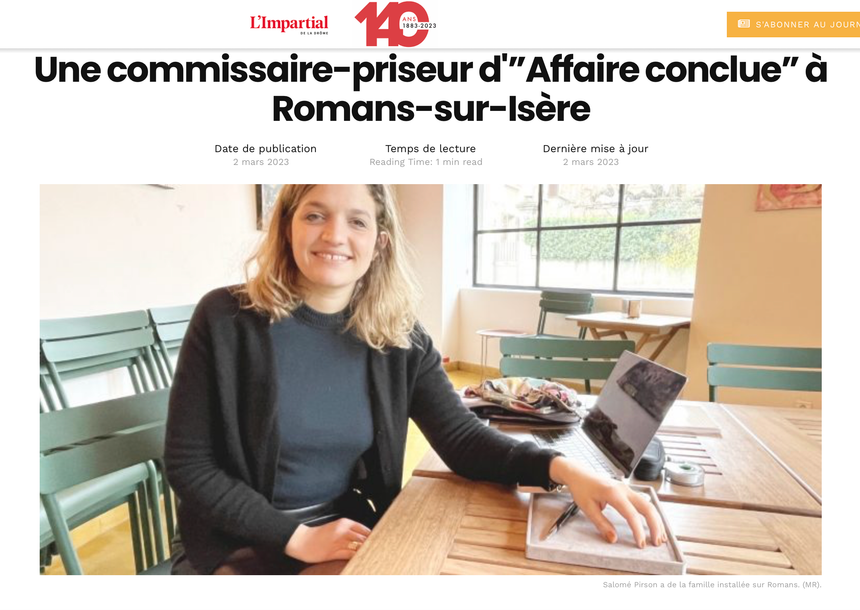 Retrouvez l'article dans L'Impartial sur la journée d'expertise au café Julian à Romans-sur-isère le samedi 25 février par notre commissaire-priseur Salomé Pirson. 