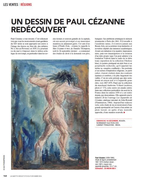 UN DESSIN DE PAUL CÉZANNE REDÉCOUVERT