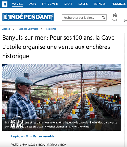 Banyuls-sur-mer : Pour ses 100 ans, la Cave L'Étoile organise une vente aux enchères historique