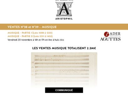  LES DIX ENCHÈRES LES PLUS IMPORTANTES REVIENNENT À MOZART, BACH, CHOPIN, TCHAÏKOVSKY, BEETHOVEN ET MESSIAEN