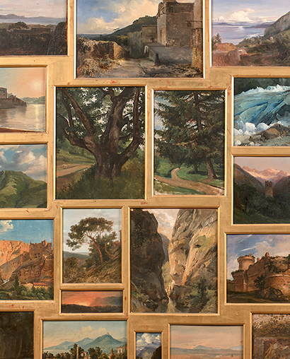 Quatre rares encadrements d’études de plein air peints par l’artiste Jean-Baptiste VINCHON