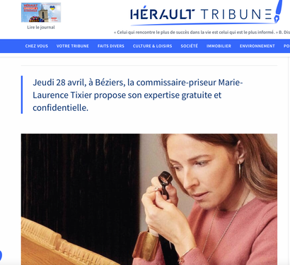 Retrouvez notre article sur la journée d'expertise à Béziers le jeudi 28 avril par notre commissaire-priseur Marie-Laurence Tixier 