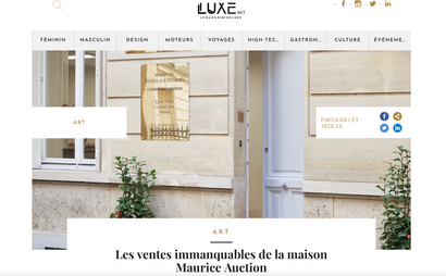 Article dans Luxe.net sur notre maison de vente Maurice Auction et nos futures ventes.