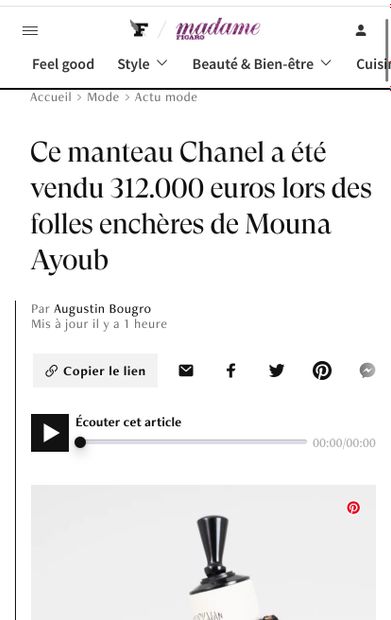 RETROUVEZ L'ARTICLE SUR LES RÉSULTATS DE NOTRE VENTE THE GOLDEN YEARS OF KARL LAGERFELD FOR CHANEL FROM THE MOUNA AYOUB HAUTE COUTURE COLLECTION DANS MADAME FIGARO