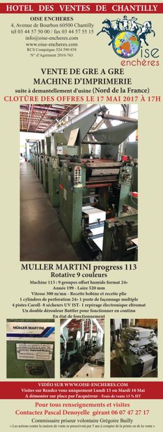 Importante Machine d'imprimerie Muller Martini 