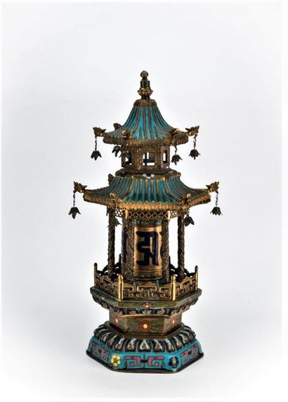 Un moulin à prière chinois provenant de la Collection Gérard à Lyon