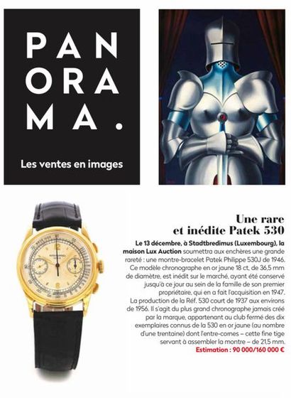 Une rare et Inédite Patek 530         Adjugée 250 .000.00 € le 13.12.2020