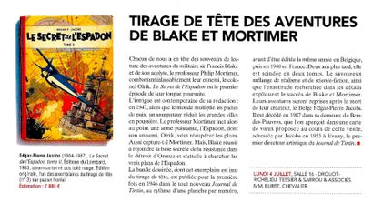 Tirage de tête des aventures de Blake et Mortimer