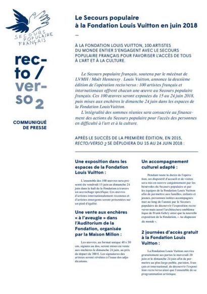 Le Secours populaire à la Fondation Louis Vuitton <br>recto/verso 2<br>dimanche 24 juin <br>Fondation Louis Vuitton