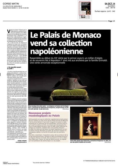 Le Palais de Monaco vend sa collection napoléonienne