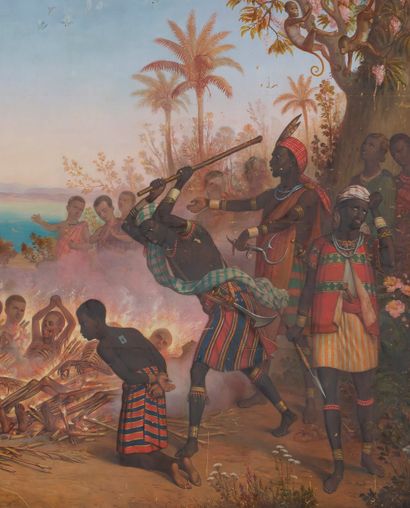 L'histoire des martyrs de l’Ouganda, déroulée sur une toile longue de 5 mètres