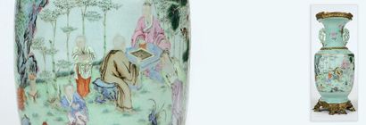 Chine, Dynastie Qing (1644-1911) – Important vase céladon - Adjugé 147 600 €