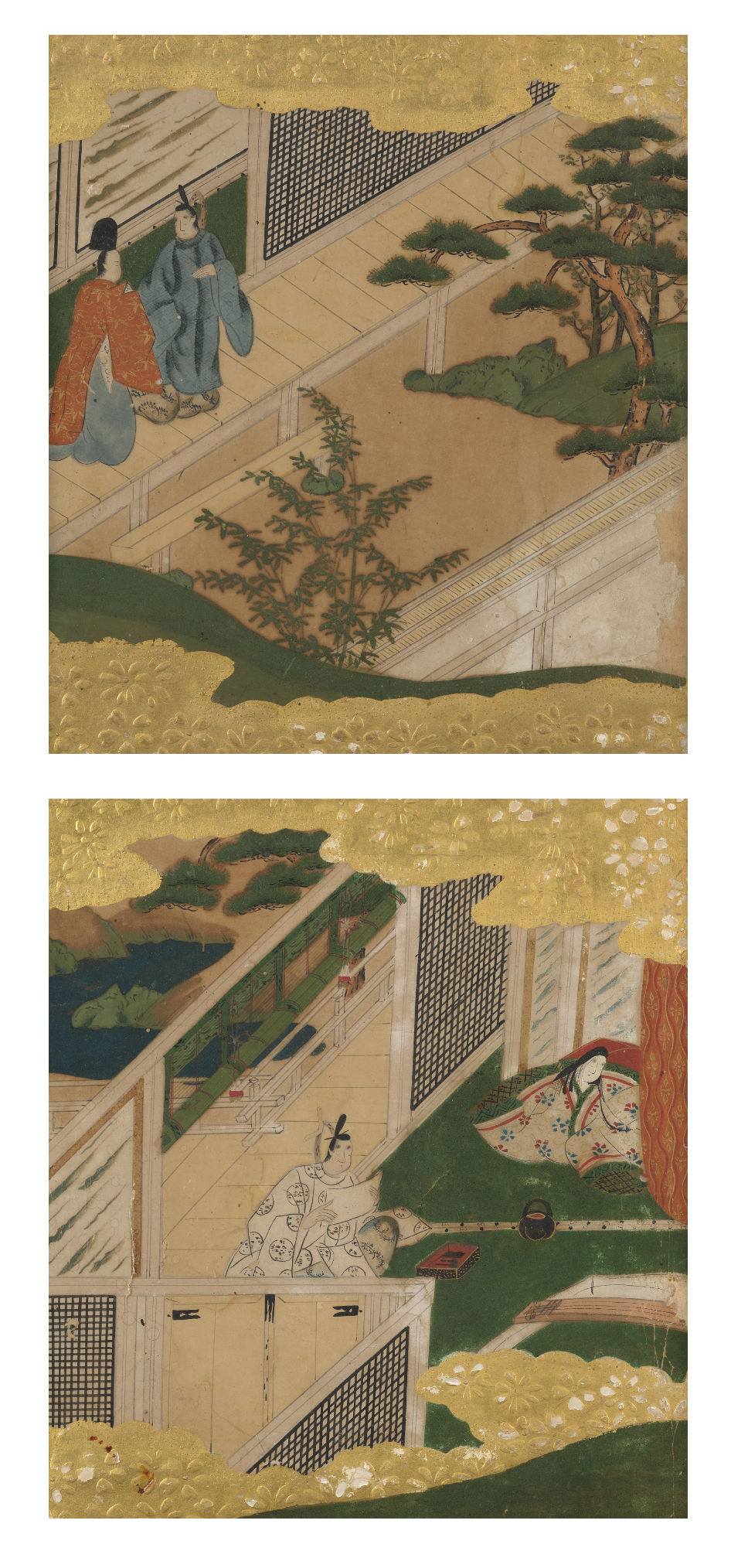 TWO INK AND COLOR PAINTINGS ON PAPER, Japan, Edo p... | Asian art: bids