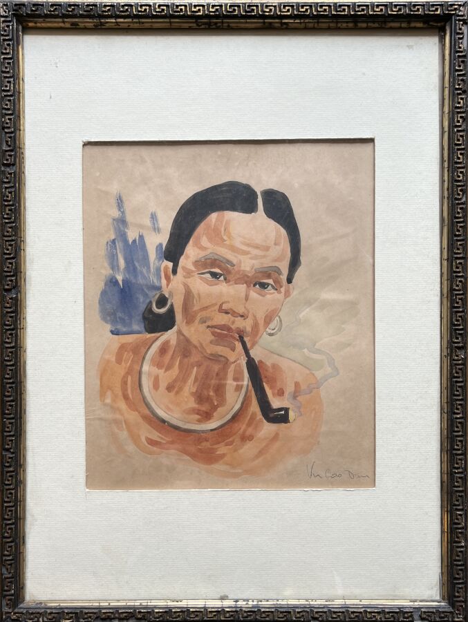 ECOLE VIETNAMIENNE DU XXèmeFumeur de pipe A... Aquarelles enchères — free download