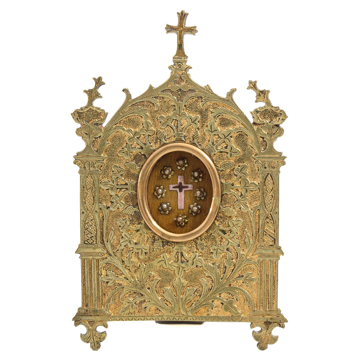 Kiss relic gilded bronze, with a relic of the Holy... | Religions: bids