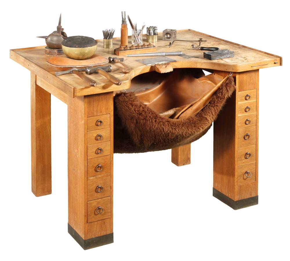 Working table of a goldsmithMid 20th century, solid o... | Desks: bids