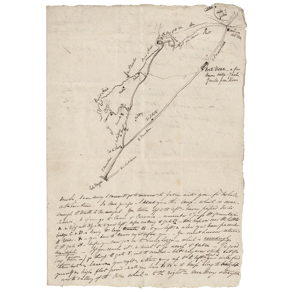 Edward Lear Autograph Letter Signed with Hand-Drawn Map... | Maps: bids
