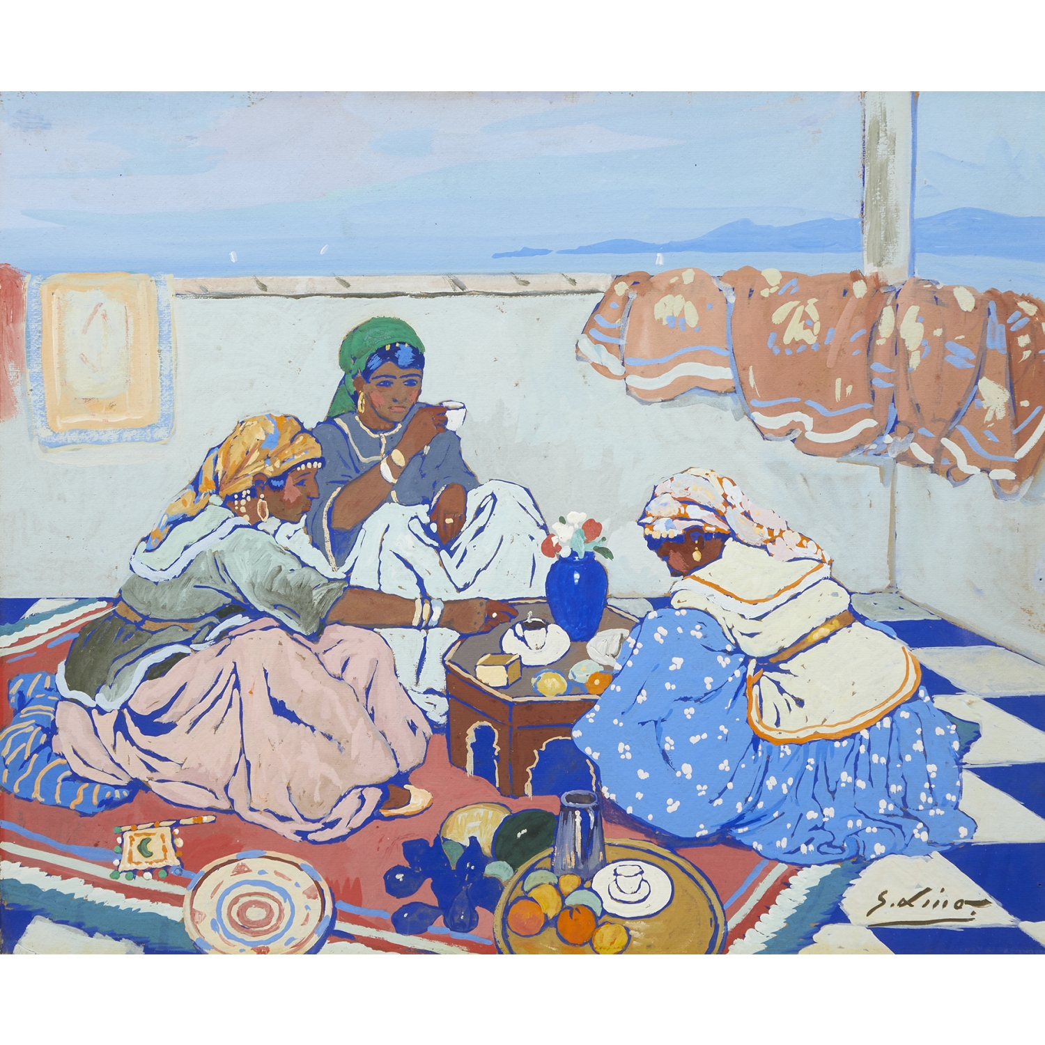 GUSTAVE LINO (18931961)L'HEURE DU TH... Tableaux modernes enchères — free download