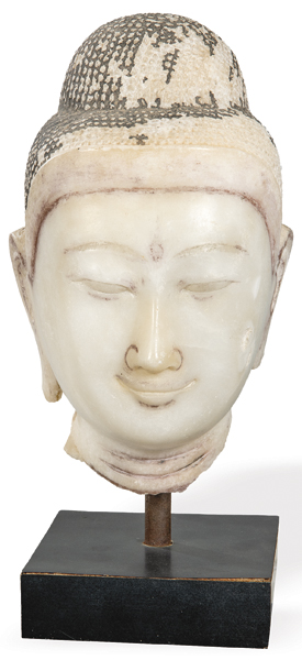 Tête de Bouddha sculptée dans du marbre blan... Arts d'Asie enchères — free download