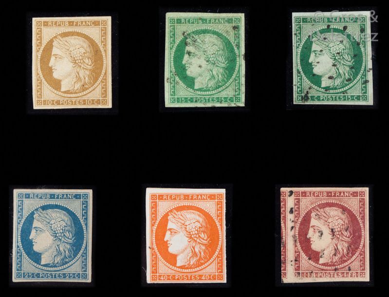 Null FRANCE Émission CERES 1849/1850 : Bel ensemble de timbres neufs et oblitéré&hellip;