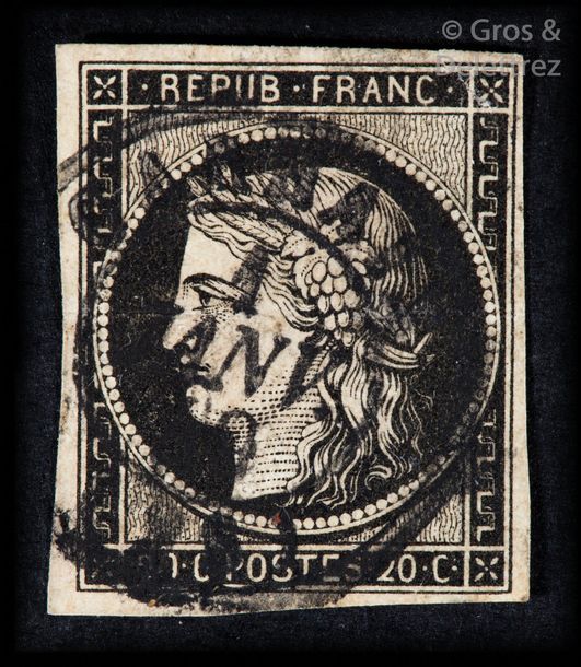 Null FRANCE Émission 1849 : N°3-20c noir oblitéré cad du 1er JANVIER 1849 de CAR&hellip;