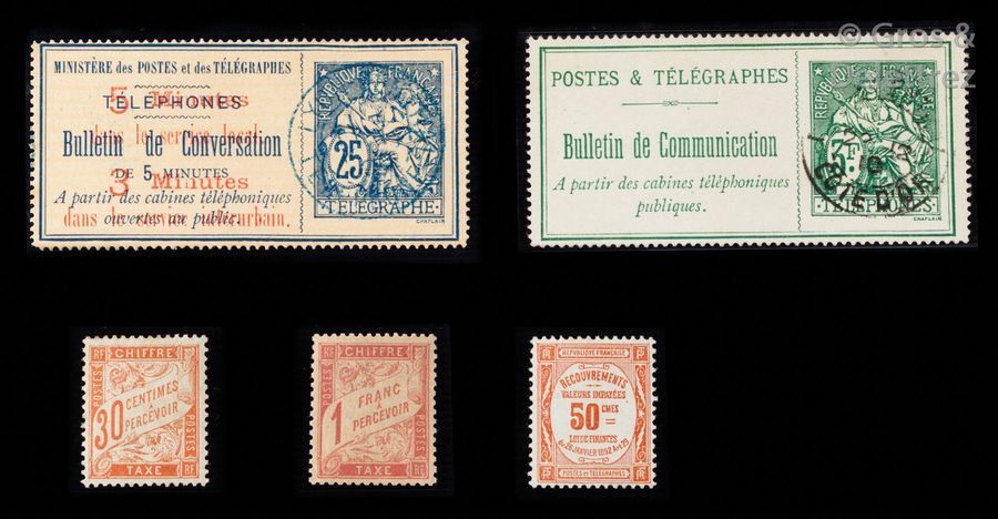Null FRANCE Émissions 1859/1930 TAXE, TÉLÉGRAPHE, JOURNAUX, TÉLÉPHONE, PRÉOBLITÉ&hellip;