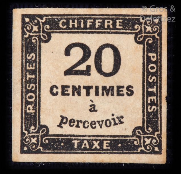 Null FRANCE TAXE Émission 1871/78 : N°9A-20c NOIR NON ÉMIS, neuf sans gomme. TTB&hellip;