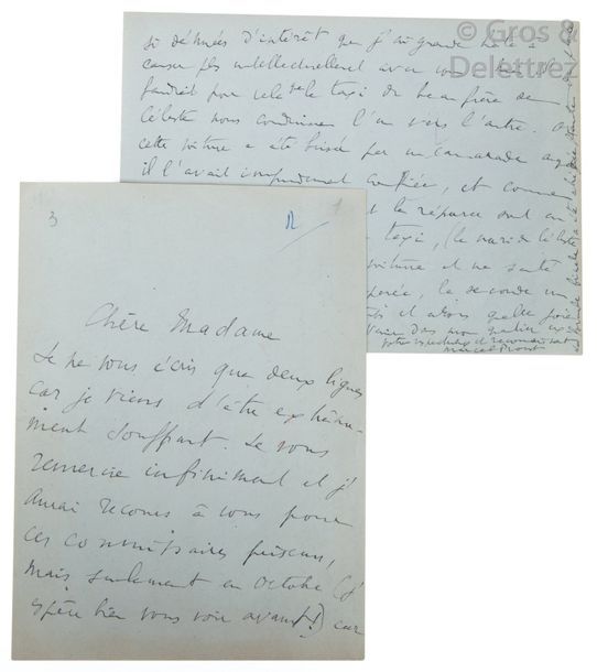 Null Marcel PROUST (1871-1922) Ecrivain. Lettre autographe signée adressée à la &hellip;