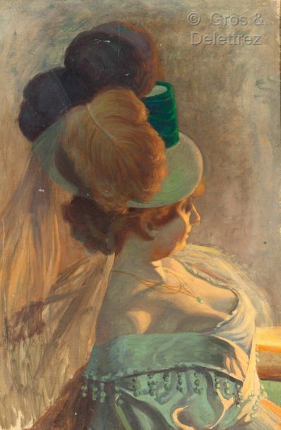 Null Henri BOUVET (1859-1945)

Elegant hat in the opera house

Oil on paper moun&hellip;