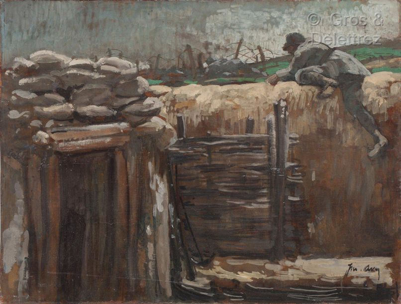 Null 约瑟夫-马吕斯-让-艾维(1871年马赛-1939年巴黎)

战争的战壕 14-18

纸板上的油彩

右下角有签名

49 x 64厘米
