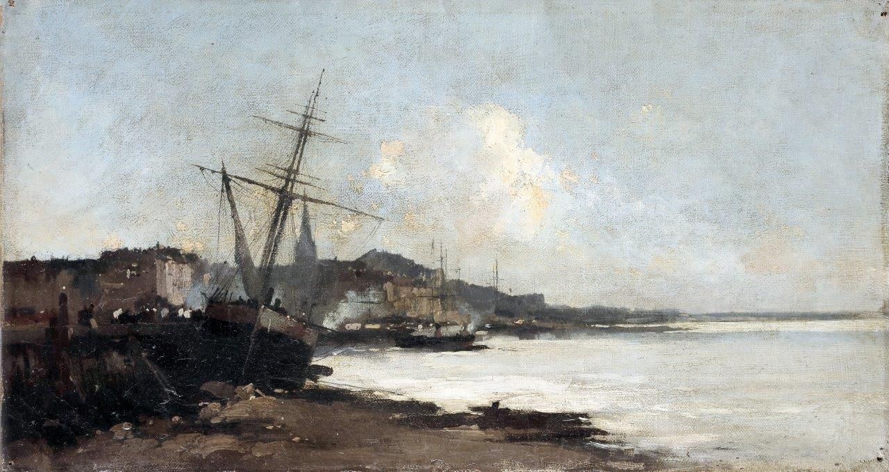 Null French School of the 19th century 

The Normandy coast 

Oil on canvas 

22&hellip;