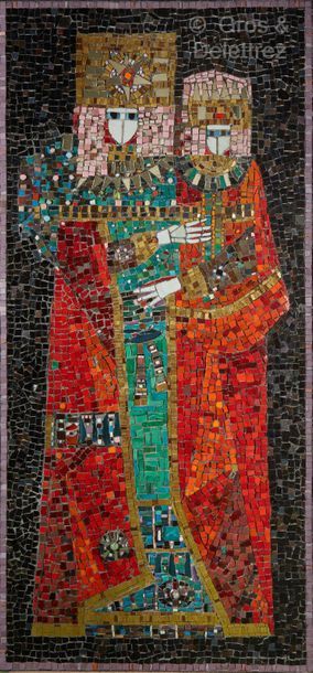 MAURICE CALKA (1921-1999) Woman with child

Polychrome mosaic tile panel made of&hellip;