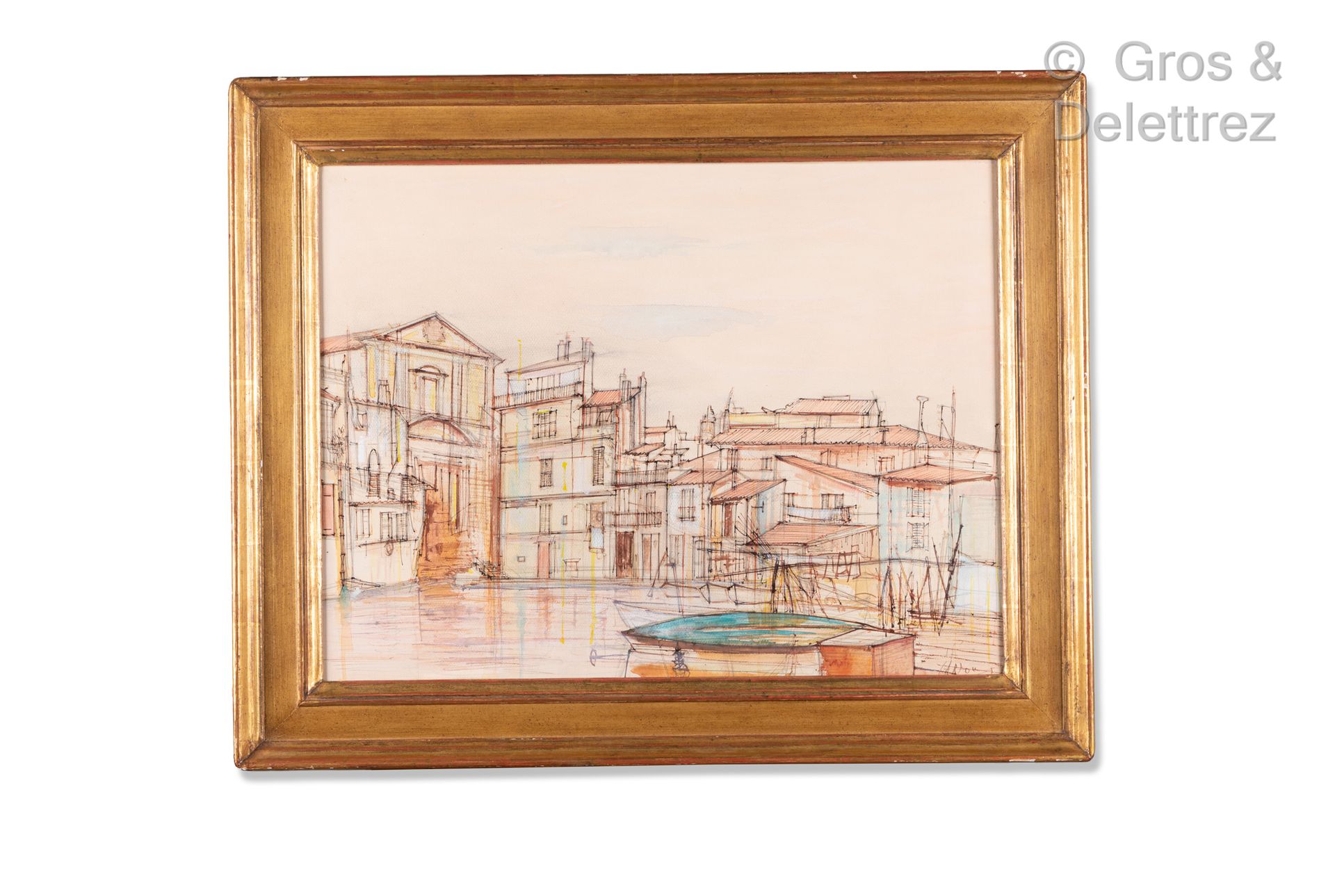 Null Jean CARZOU (1907-2000) La Venise provençale (Martigues), 1958 Aquarelle, g&hellip;