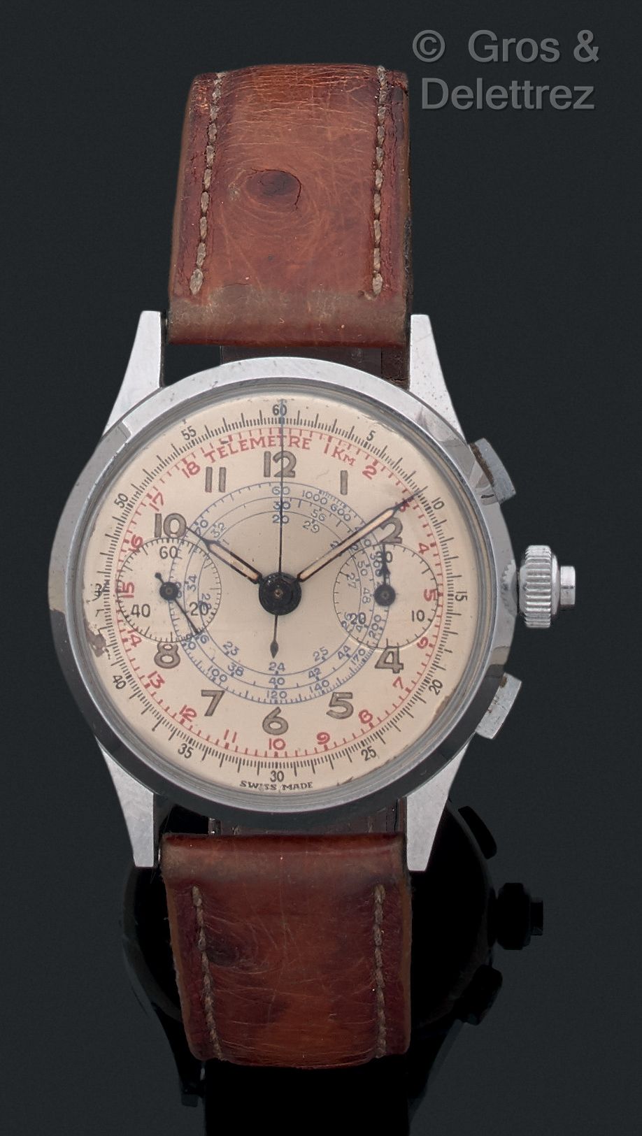 CHRONOGRAPHE SUISSE Circa 1940 

Cronografo Cassa cromata, fondello in acciaio. &hellip;
