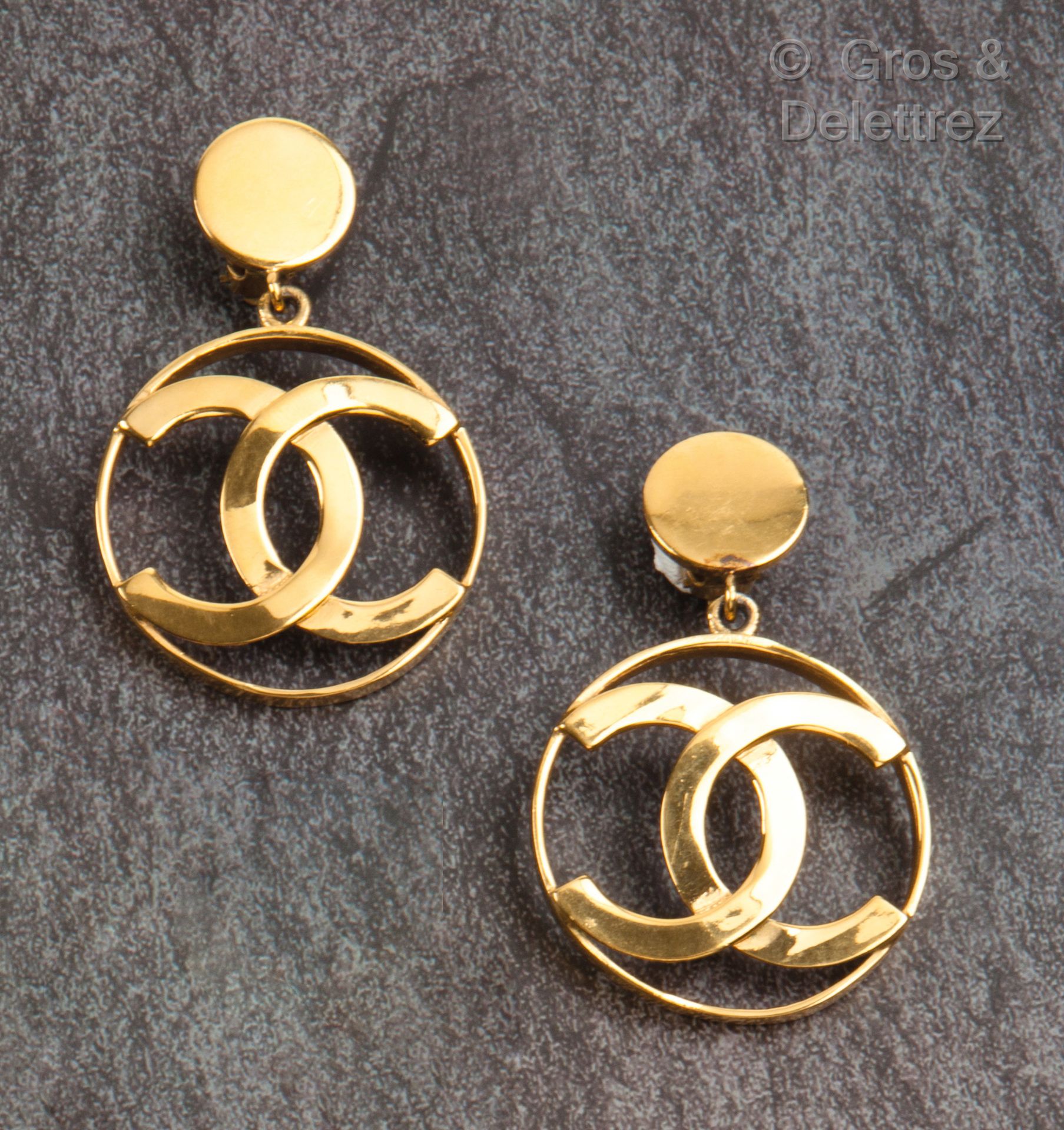 9ct gold chanel earrings vintage