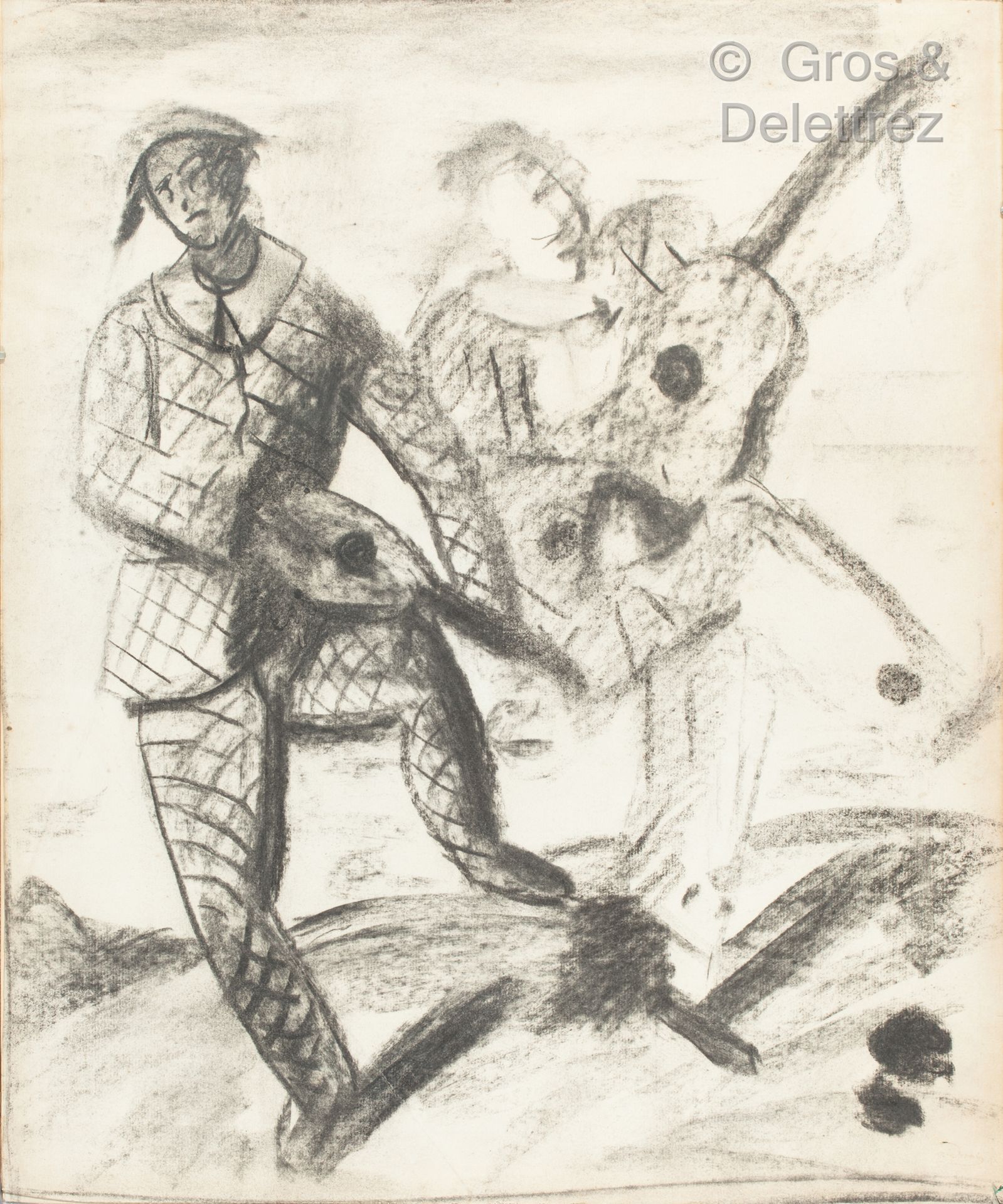 André DERAIN (1880-1954) Harlequin

Charcoal on paper.

Bears the signature lowe&hellip;