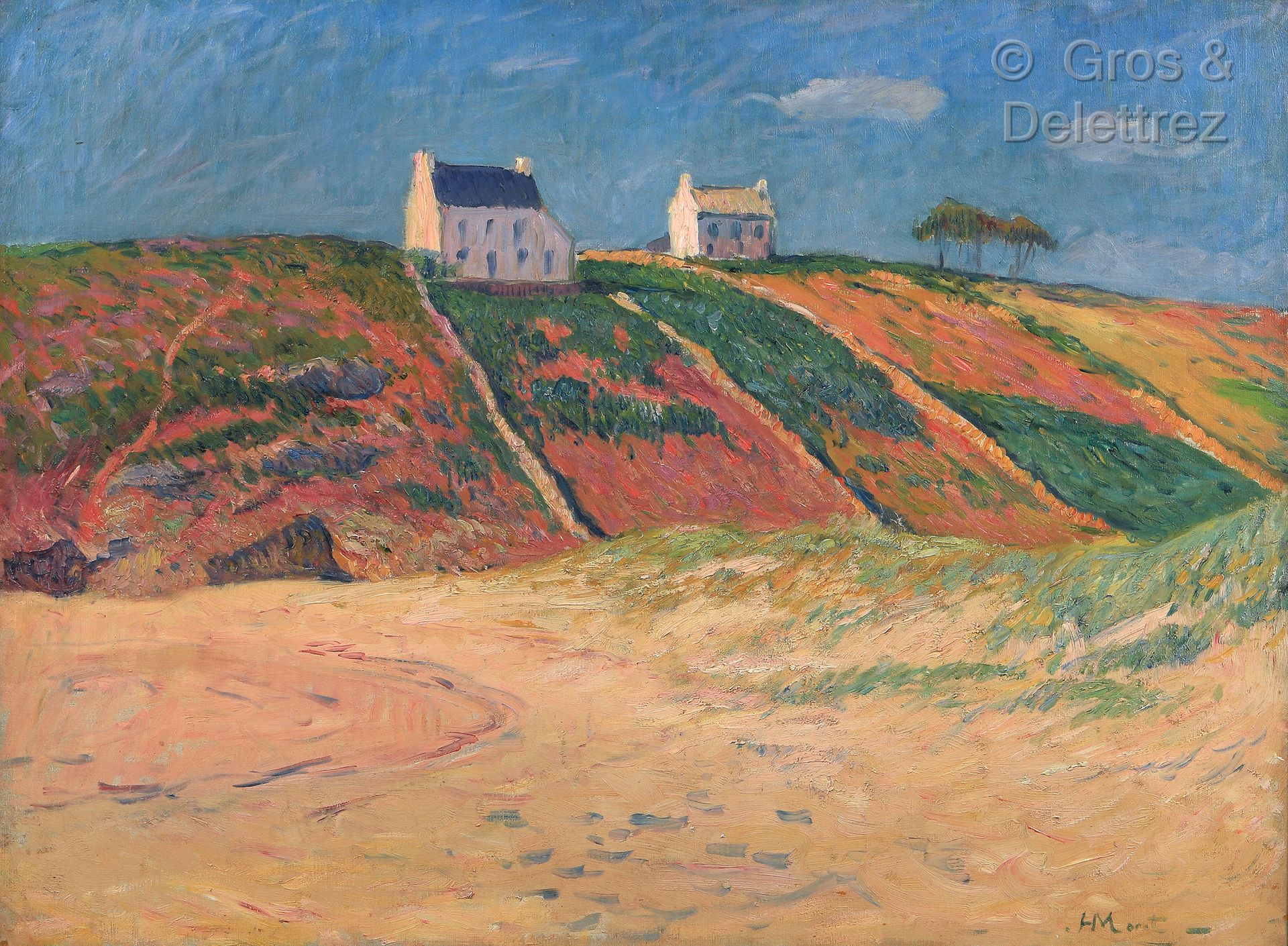 Henry MORET (1856-1913) 
Cliff and beach at Pould, ca. 1895/1897




Oil on canv&hellip;