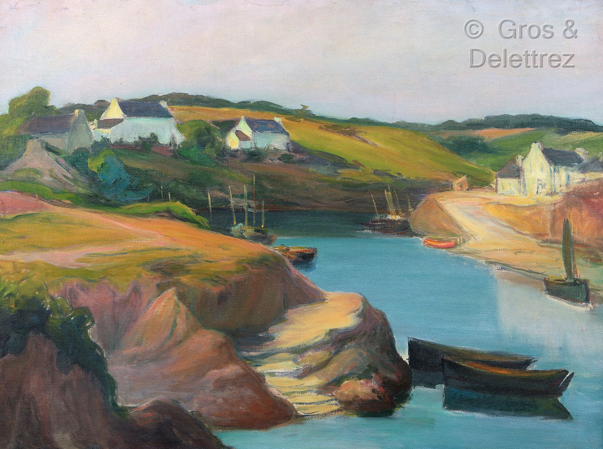 Ladislas SLEWINSKI (1854-1918) 
Doëlan的小港口，约1916年




布面油画。




背面有签名。




55 x &hellip;