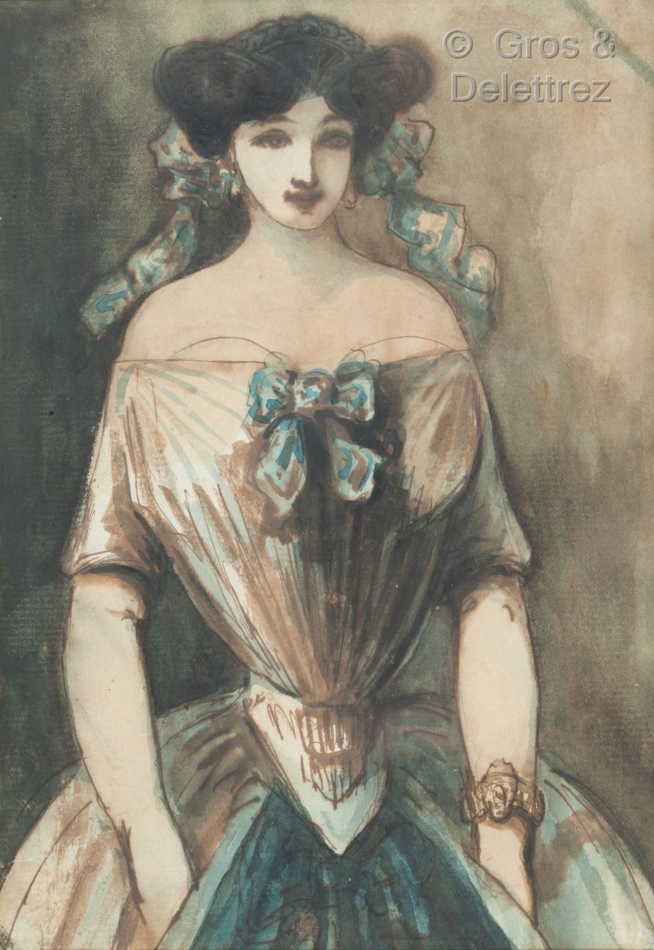 Constantin GUYS (1802/05-1892) 
La Lorette




水墨画和水彩画。 




23 x 15 cm



(底部边缘&hellip;