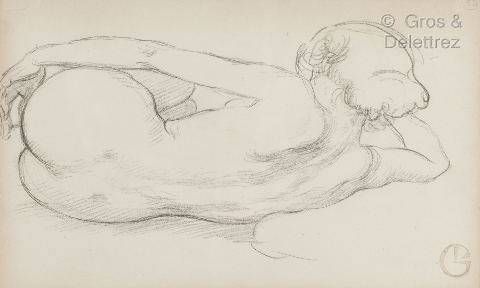 Georges LACOMBE (1868-1916) Nude lying down 

Pencil on paper.

Signed with the &hellip;