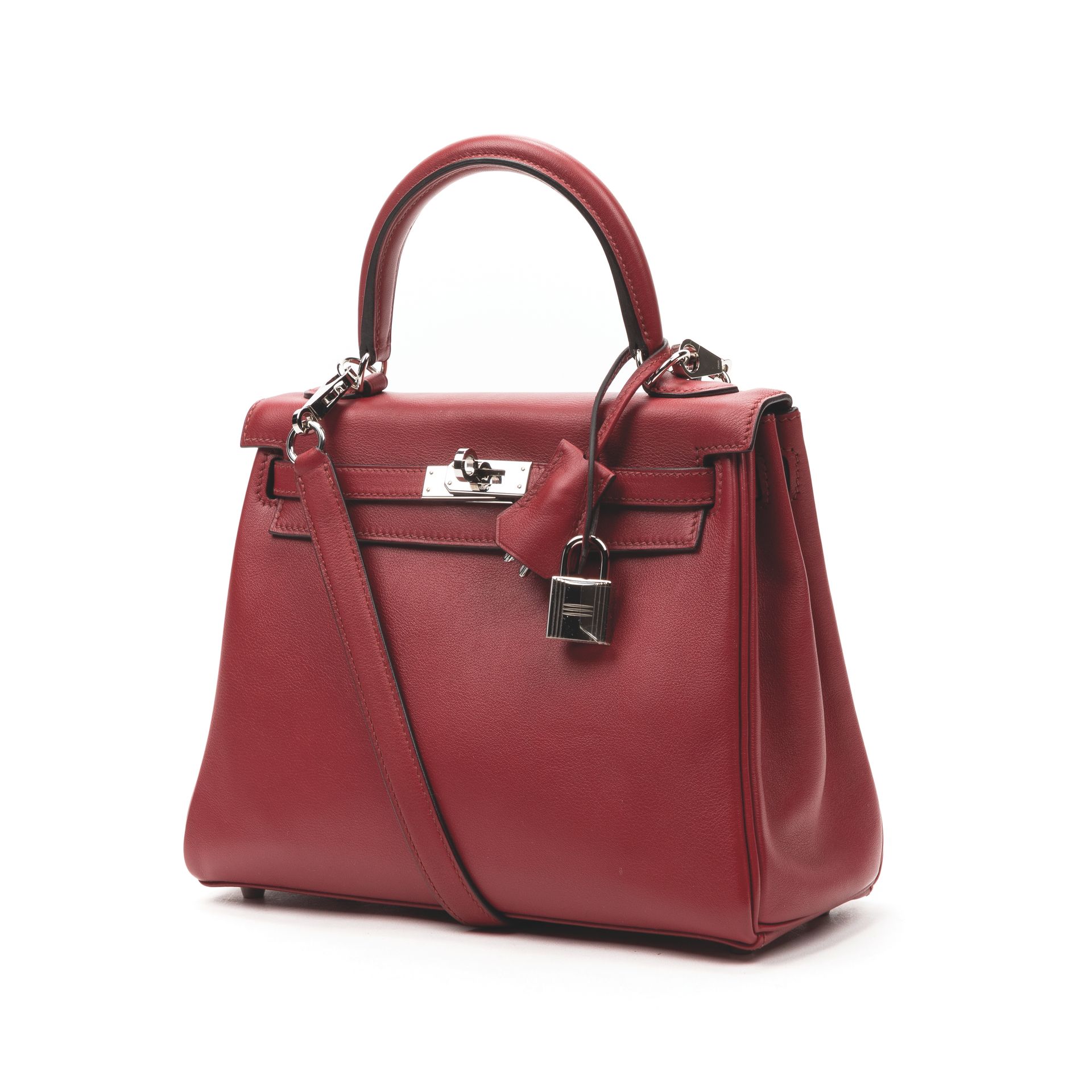 Null *HERMES Paris made in France year 2016 - "Kelly Retourné" bag 25cm in red S&hellip;