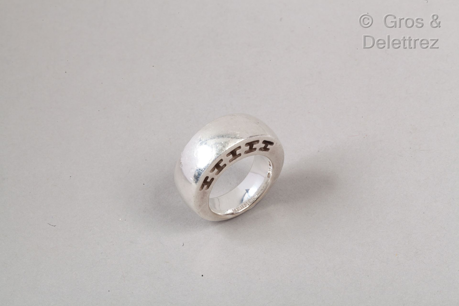 Null *HERMES巴黎 - 925千分之一银制 "Clarté "戒指。重量：26,0grs。T.55.