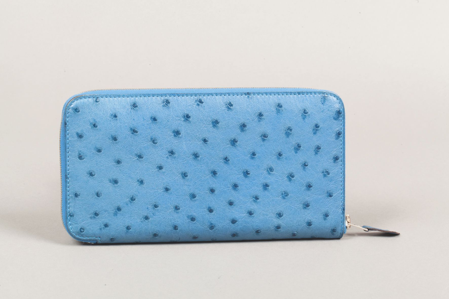 Null *HERMES Paris made in France Jahr 2011 - Brieftasche "Azap" aus blauem Stra&hellip;