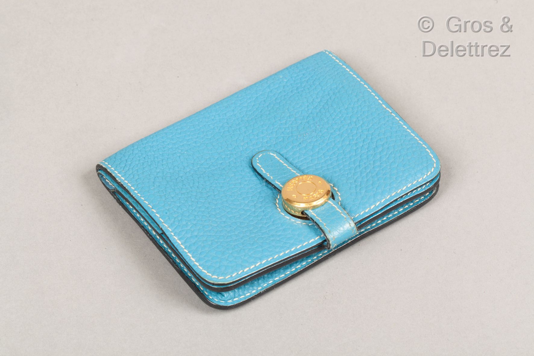 Null *HERMES Paris made in France - "Dogon" wallet in blue jean Togo calfskin wi&hellip;