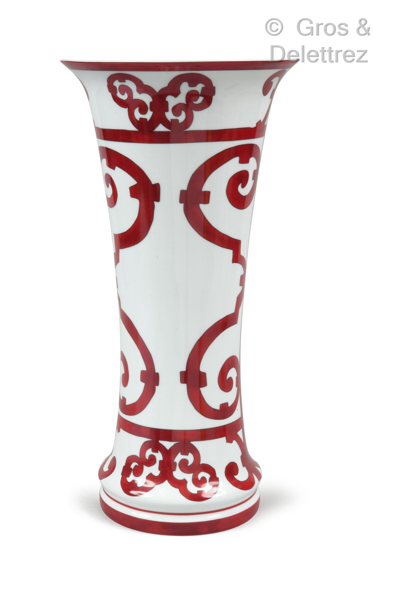 HERMÈS Paris made in France TGM瓷器花瓶 "瓜达尔基维尔的阳台"。高度：39.5厘米。