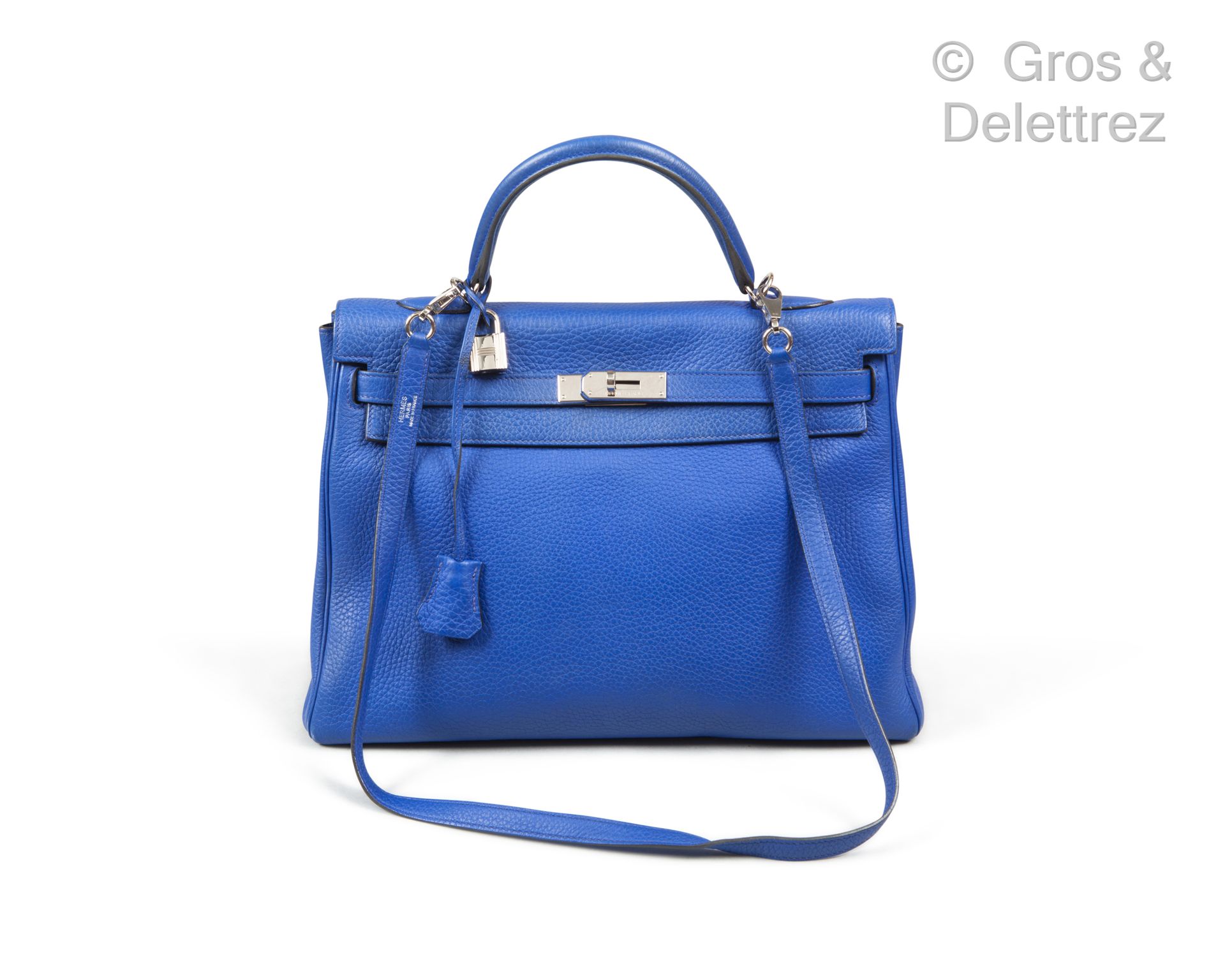 HERMÈS Paris made in France Year 2011

Kelly Retourné" bag 35 cm in electric blu&hellip;