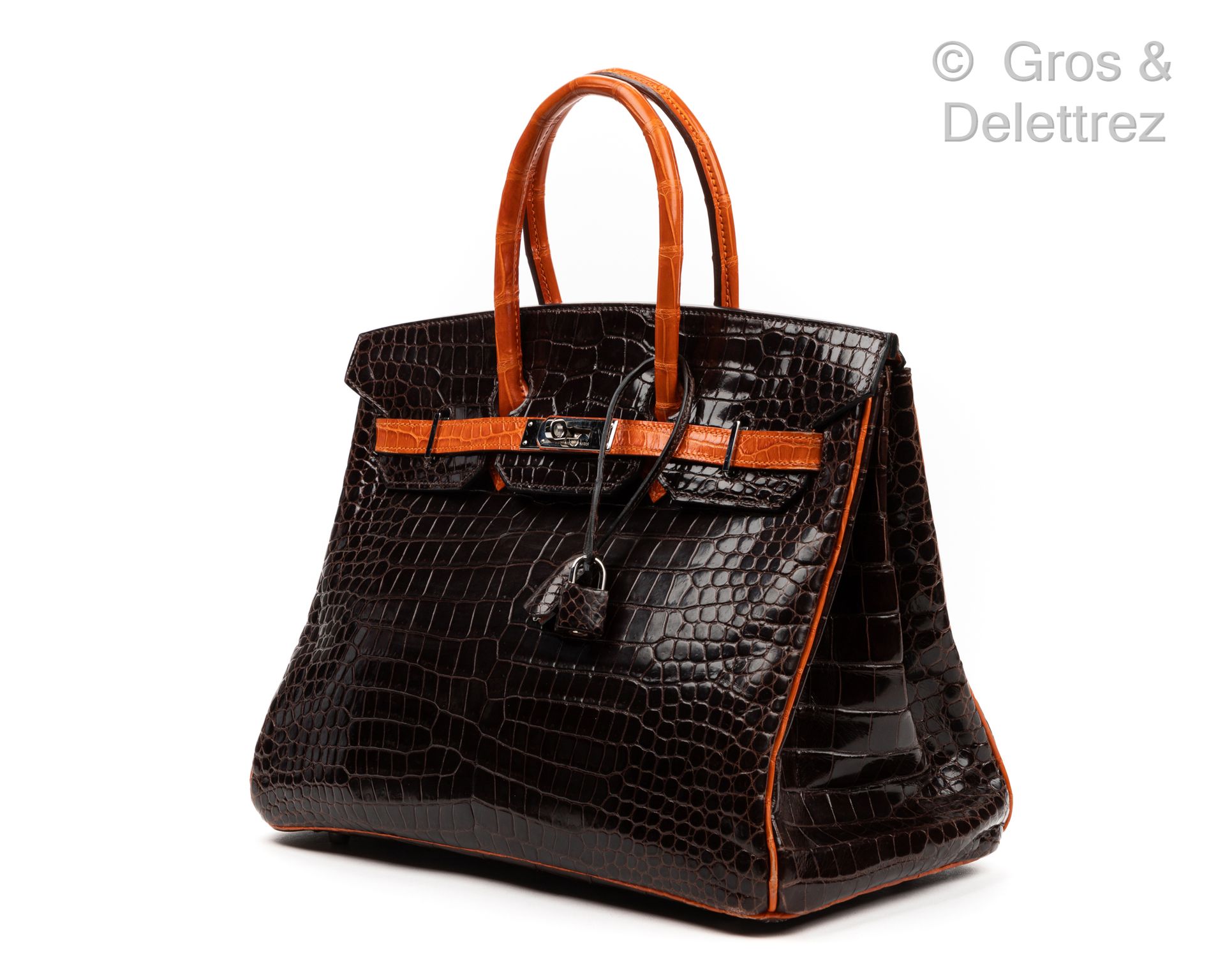 HERMÈS Paris made in France Year 2007

∆ "Birkin" bag 35 cm in two-tone brown an&hellip;