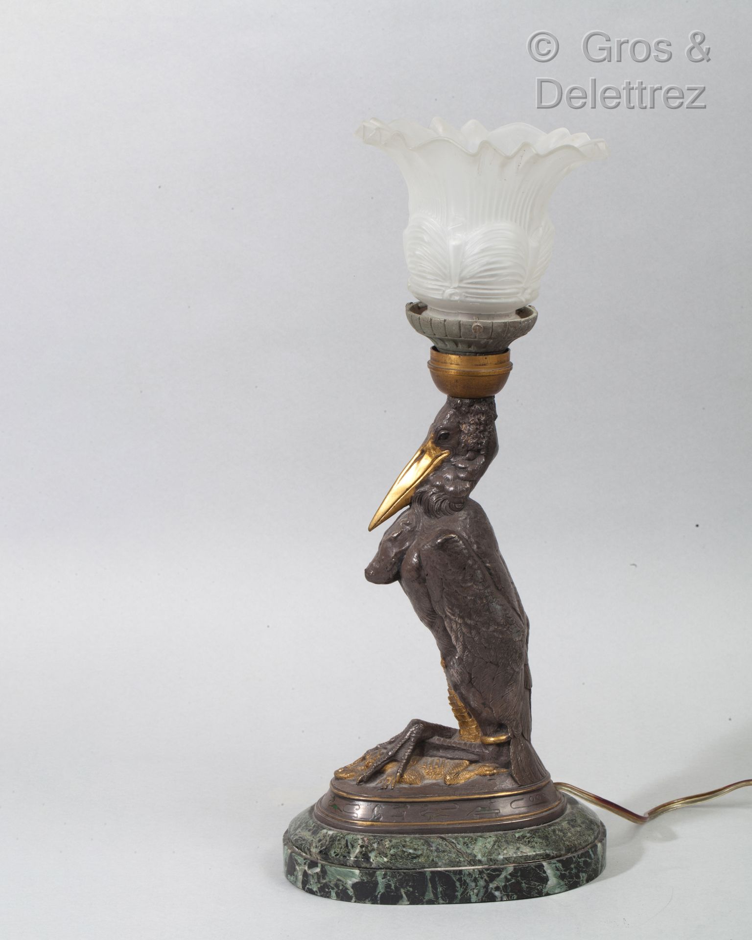 Emmanuel Fremiet (1824-1910) "Egyptian lamp".

Bronze with triple patina silver,&hellip;