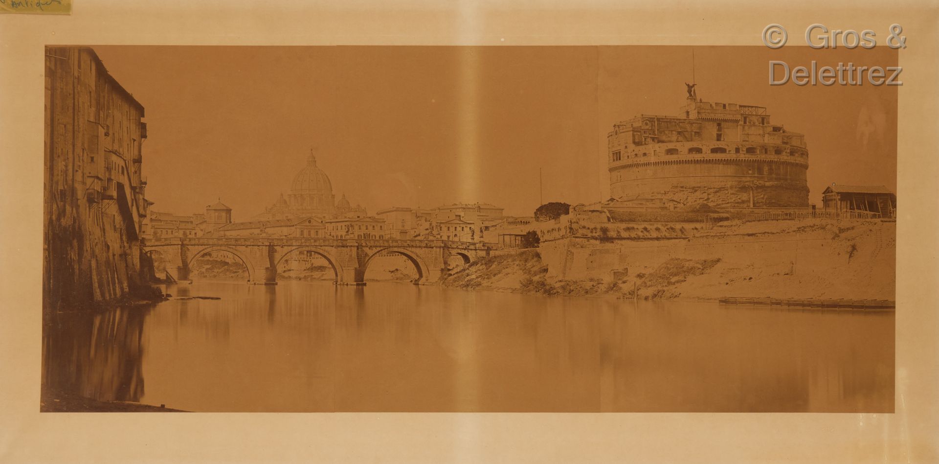 École du XIXe siècle Vue du château Saint-Ange et Saint-Pierre de Rome

Paire de&hellip;