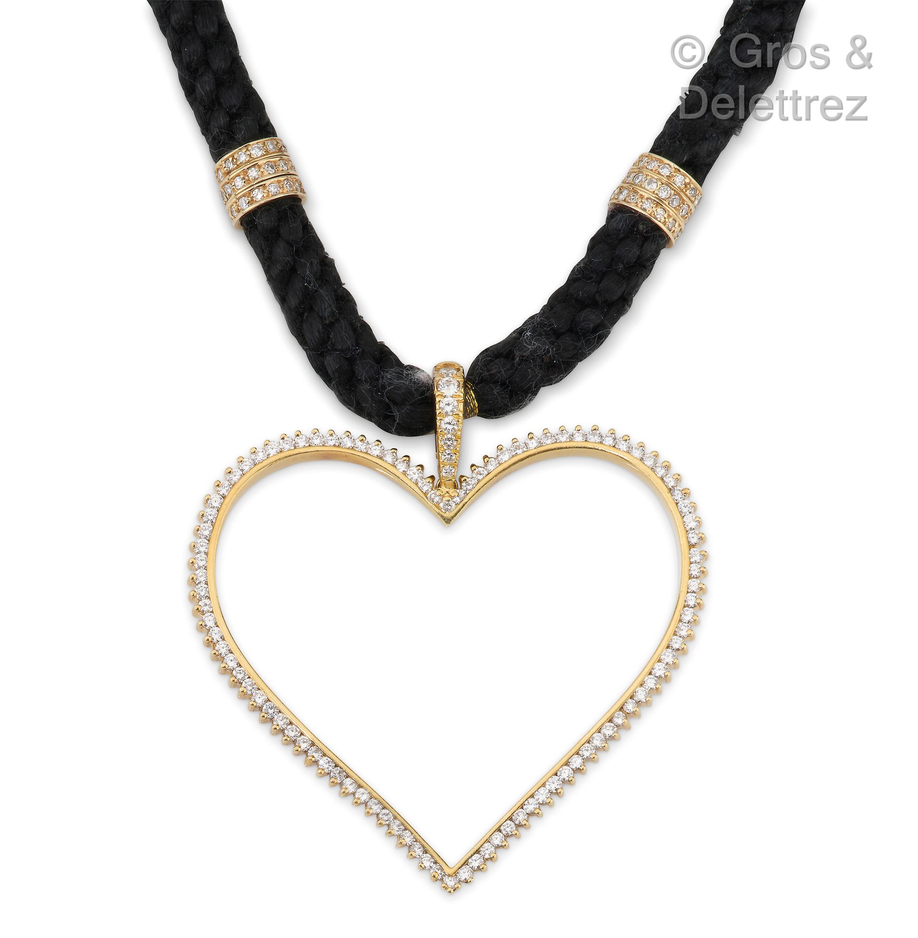 Null 
JOSE HESS - "Heart" pendant in yellow gold, set with brilliant-cut diamond&hellip;